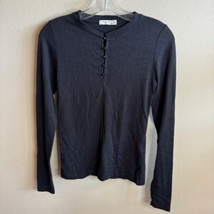 Rag & Bone women's black Henley sweater XS